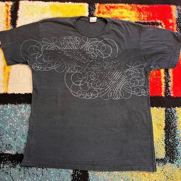 Harley Davidson Y2K Affliction Style Emo Eagle Large Tee - Picture 1 of 4